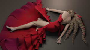 Aerith Strangled in Red Dress