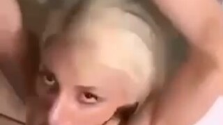 Slut Wrists Held Head Wall Banging Face Fuck BJ 
