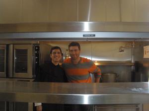 hanging in the kitchen with monks